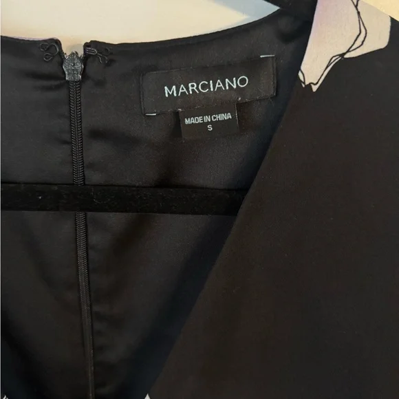 Marciano Black Wrap Dress Top with Lavender Floral Print - Picture 2 of 2